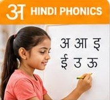 Children learning Hindi Phonics - Age 4 to 8